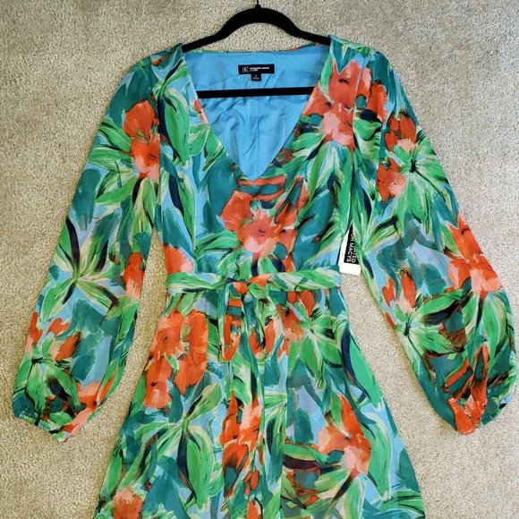 INC INTERNATIONAL CONCEPTS HAWAIIAN TROPICAL PRINT CHIFFON BOHO MAXI DRESS 6 - Picture 4 of 15